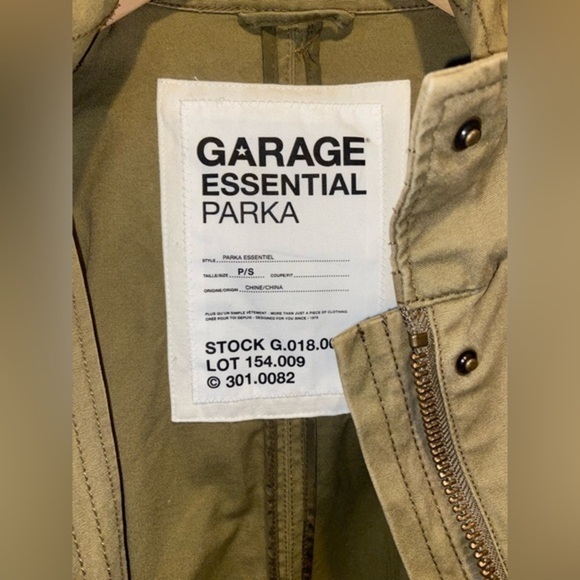 Women’s‎ Garage 100% cotton kaki hooded with pockets utility Jacket Sz small - Picture 10 of 16